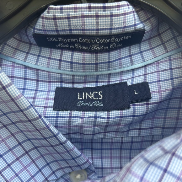 Lincs David Chu Mens Short Sleeve Button Down Egyptian Cotton Large Shirt - Picture 3 of 5